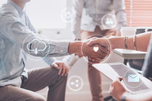 Handshake over a business meeting