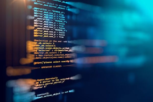 Source code on a screen
